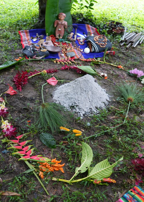 Closing the space with respect to the great spirit. 